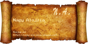 Nagy Alojzia névjegykártya